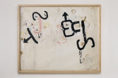 Jannis Kounellis,&nbsp;Untitled,&nbsp;1960,&nbsp;mixed media on paper laid down on canvas,&nbsp;63 x 75 inches