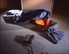 Tony Oursler, Colors, 1995, 701 video projectors and mattress, video (color, sound), 1:2:50 hr.