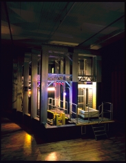 Donna Dennis, Subway with Silver Girders, 1981&ndash;82, wood, metal, electric lights, and mixed media, 144 1/2 &times; 144 1/2 &times; 159 in.