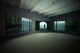 Isaac Julien, Western Union: Small Boats, 2007, three-channel projection, 35mm film (color, sound), 18:22 min.